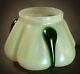 Stunning Large Loetz Lobed Iridescent Art Glass Vase With Green Teardrops