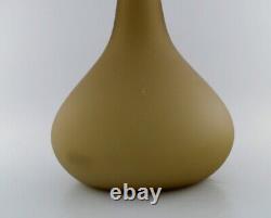 Salviati, Murano. Large teardrop-shaped vase in smoky mouth-blown art glass
