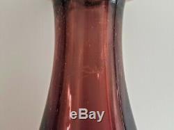 Scarce Mdina Michael Harris Signed Maltese Art Glass Zigzag Bottle Vase c1970