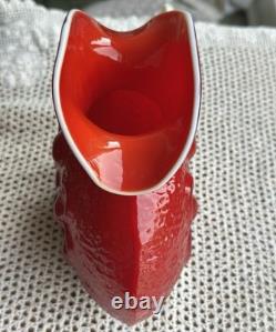 Sculptural Red Art Glass Vase Statement Piece Interior Design Murano Style