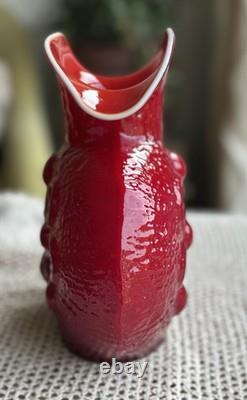 Sculptural Red Art Glass Vase Statement Piece Interior Design Murano Style