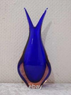 Seguso Murano Vetri D´ Arte Sommerso Glass Vase Design Poli Vintage um1960