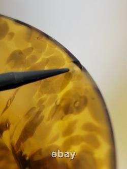 Set Of 2 Large 14.75 Hand-Blown Brown Mottled Tortoise Shell Glass Vases