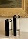 Set Of 2 Rosenthal Germany Studio Line Art Glass Block Black Vases Contemporary