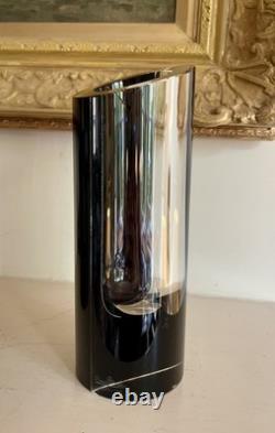 Set of 2 Rosenthal Germany Studio Line Art glass Block Black Vases Contemporary