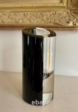 Set of 2 Rosenthal Germany Studio Line Art glass Block Black Vases Contemporary