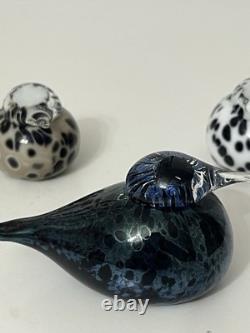 Set of 3 Iittala / Nuutajärvi Birds by Oiva Toikka Small Goldcrest (Pikku Hippi)