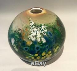 Shawn Messenger Studio Art Glass Millefiori Vase/Paperweight Landscape Series