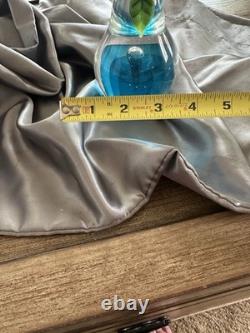 Signed Art Glass Pear Paperweight Blue Clear Green Leaf Brown Stem Etched 2008