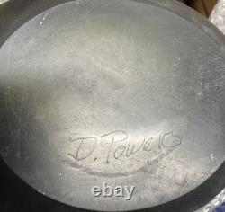 Signed D. Powers Studio Art Glass Vase 10 Matte Swirl Modern Sculptural