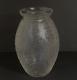Signed Daum Nancy France Art Deco Etched Circles Frosted Glass Vase