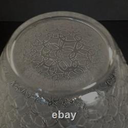 Signed DAUM NANCY France Art Deco Etched Circles Frosted Glass Vase