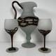 Signed Filip Ravert Romanian Romblast Vase Pitcher And Two Art Glass