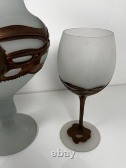 Signed Filip Ravert Romanian Romblast Vase Pitcher And Two Art Glass