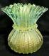 Signed Large Seguso Vetri D' Arte Murano Glass Vase Mint Green With Gold