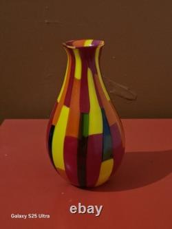 Signed MURANO xl Pezzato vase by angello Ballarin 6 INCHES TALL