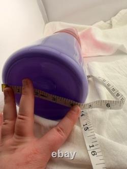 Signed Michael Jaross 1995 Art Glass Vase Pink Purple Cased Studio Glass MCM