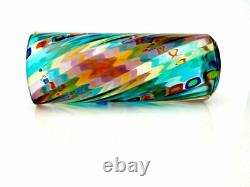 Signed Murano Ballarin Multi Coloured Studio Millefiori Murrine Studio Vase