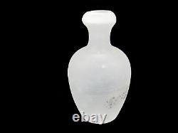 Signed Murano Cenedese Art Glass White Scavo Studio Bulbous Vase Antonio Da Ros