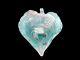 Signed Murano Glass Cenedese Art Glass Aqua Heart Scavo Studio Dish A Da Ros