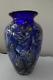 Signed Paul R Bendzunas Starry Night Studio Art Glass Vase Cobalt Blue