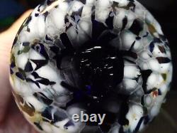 Signed Paul R Bendzunas STARRY NIGHT Studio Art Glass Vase Cobalt Blue