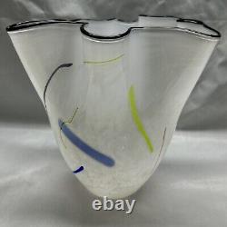 Signed Ulrica Hydman-Vallien Art Glass Carmenzita Vase 8 Kosta Boda 2000