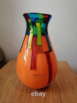 Signed. X Rare Murano World Class Pezzato Art Glass Bottle Vase by Ballarin. VGC