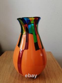 Signed. X Rare Murano World Class Pezzato Art Glass Bottle Vase by Ballarin. VGC