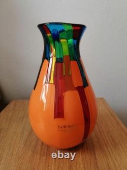 Signed. X Rare Murano World Class Pezzato Art Glass Bottle Vase by Ballarin. VGC