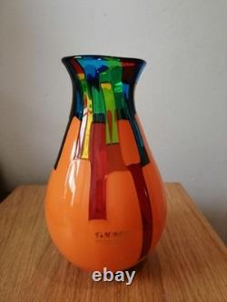 Signed. X Rare Murano World Class Pezzato Art Glass Bottle Vase by Ballarin. VGC