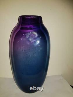 Signed m Williams 92 LARGE Australian Studio Art Glass Vase Contemporary Modern