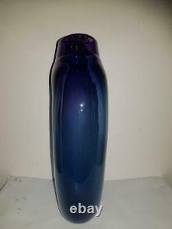 Signed m Williams 92 LARGE Australian Studio Art Glass Vase Contemporary Modern