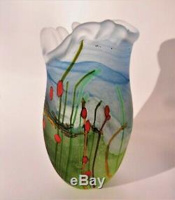 Signed norman stuart clarke seabed art glass vase