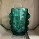 Skion Union Bohemian Green Glass Vase By Rudolf Schroter