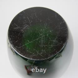Skrdlovice Beranek Glass Vase. Czech Bohemian Studio Art. Vintage. Green. 6.25