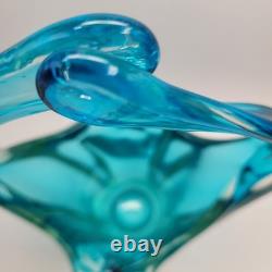 Sommerso Glass Vase Turquoise & Aqua, Likely Murano Seguso Vetri d'Arte 1960s