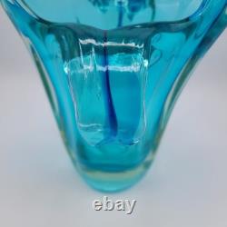 Sommerso Glass Vase Turquoise & Aqua, Likely Murano Seguso Vetri d'Arte 1960s