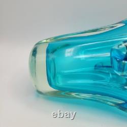 Sommerso Glass Vase Turquoise & Aqua, Likely Murano Seguso Vetri d'Arte 1960s