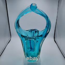 Sommerso Glass Vase Turquoise & Aqua, Likely Murano Seguso Vetri d'Arte 1960s