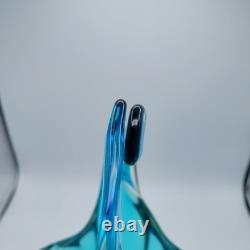Sommerso Glass Vase Turquoise & Aqua, Likely Murano Seguso Vetri d'Arte 1960s