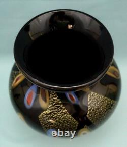 Sommerso glass vase with murrine, gold leaf Signed Louis Comfort Tiffany Usa XX