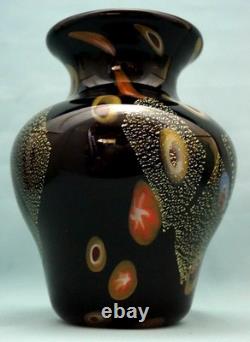 Sommerso glass vase with murrine, gold leaf Signed Louis Comfort Tiffany Usa XX