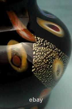 Sommerso glass vase with murrine, gold leaf Signed Louis Comfort Tiffany Usa XX
