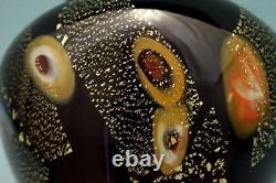 Sommerso glass vase with murrine, gold leaf Signed Louis Comfort Tiffany Usa XX