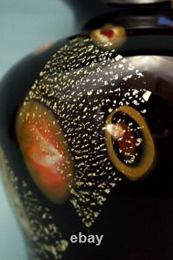Sommerso glass vase with murrine, gold leaf Signed Louis Comfort Tiffany Usa XX