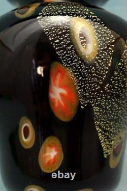 Sommerso glass vase with murrine, gold leaf Signed Louis Comfort Tiffany Usa XX