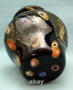 Sommerso glass vase with murrine, gold leaf Signed Louis Comfort Tiffany Usa XX