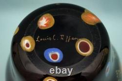 Sommerso glass vase with murrine, gold leaf Signed Louis Comfort Tiffany Usa XX