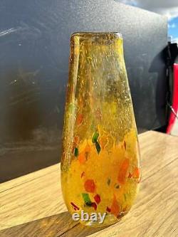 Spatter glass vase art glass vase hand blown vintage glass binc